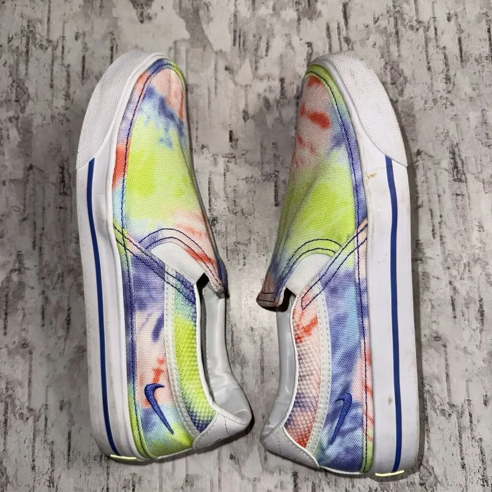 Women Nike Court Legacy Slip-on Shoes 6.5 Multicolor Tie Dye CZ1752-900